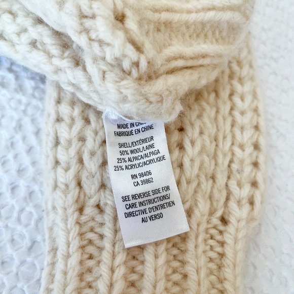 THEORY Disora B Chunky Knit Wool Blend Crew Neck Cream Sweater - Picture 8 of 9